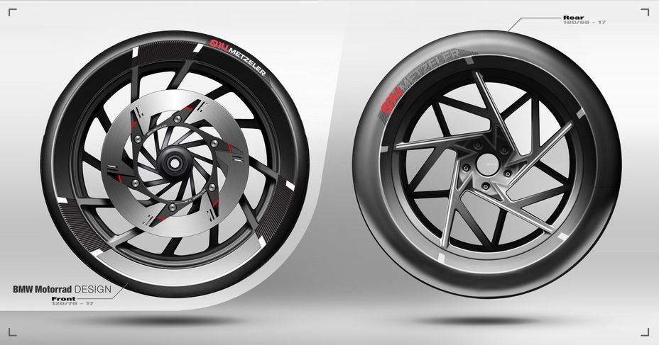 Колёсные диски, обутые в покрышки со светящимися элементами