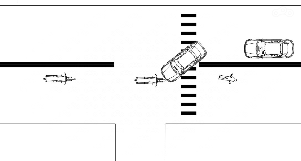 Апонент спешил видимо кудато и решил резко повернуть во двор