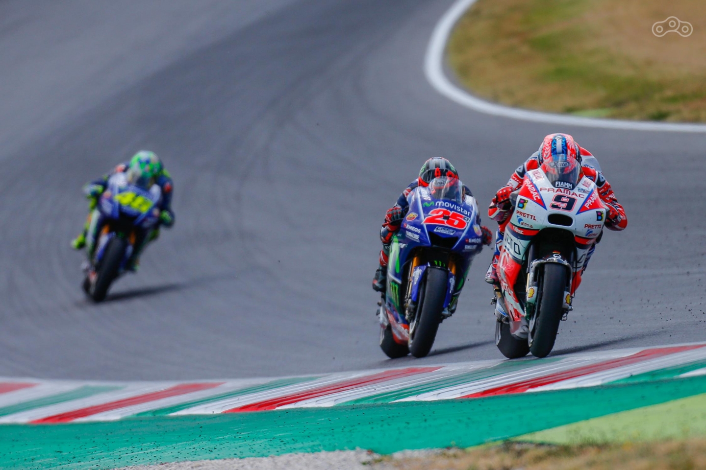 Валентино Росси, Маверик Виньялес и Данило Петруччи