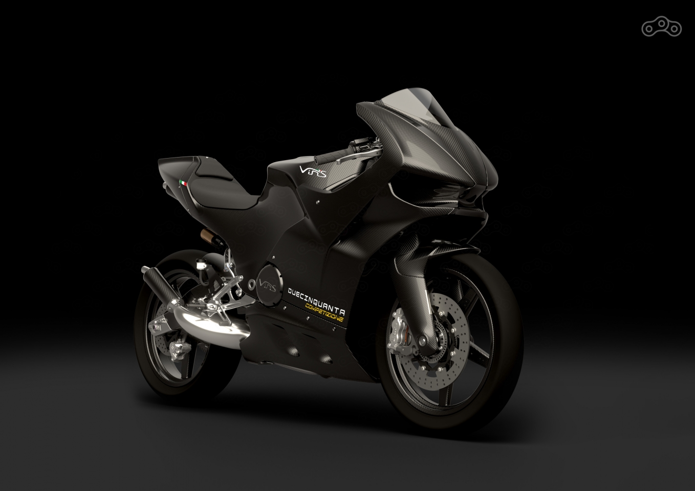 Рама, подвески, колёса, обтекатели Vins Duecinquanta изготовлены из углеволокна