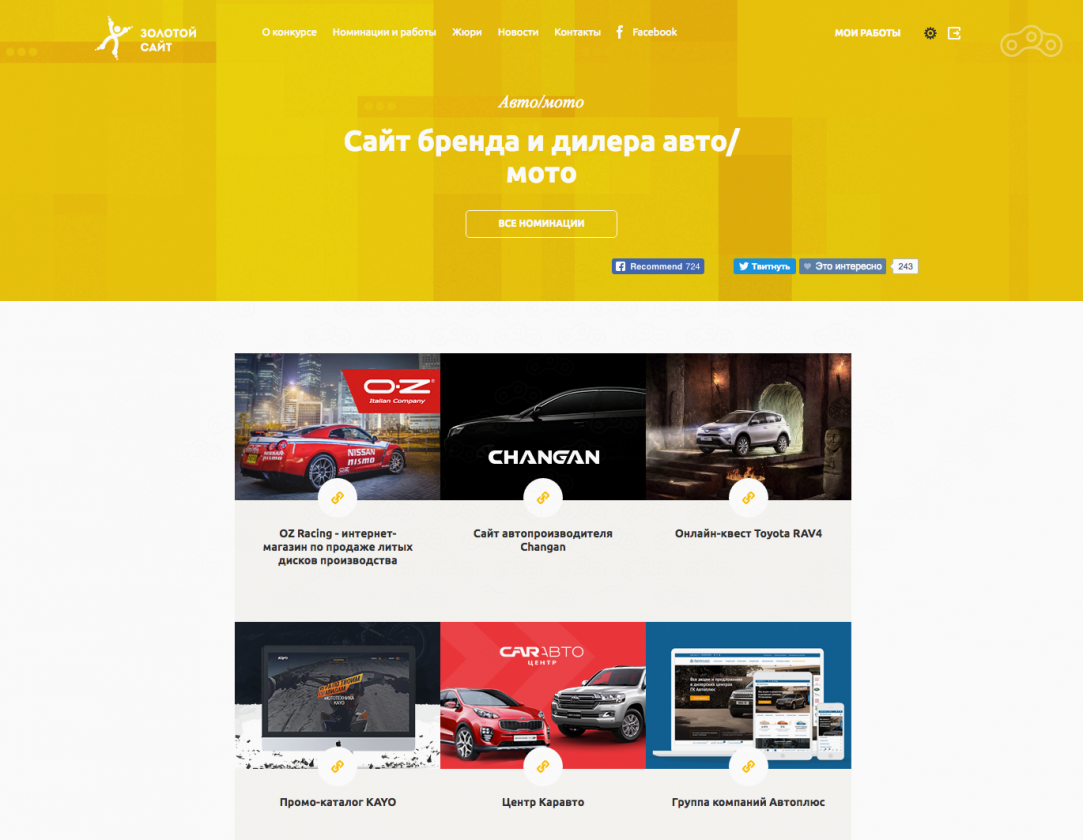 Номинанты конкурса «Золотой сайт» 2016