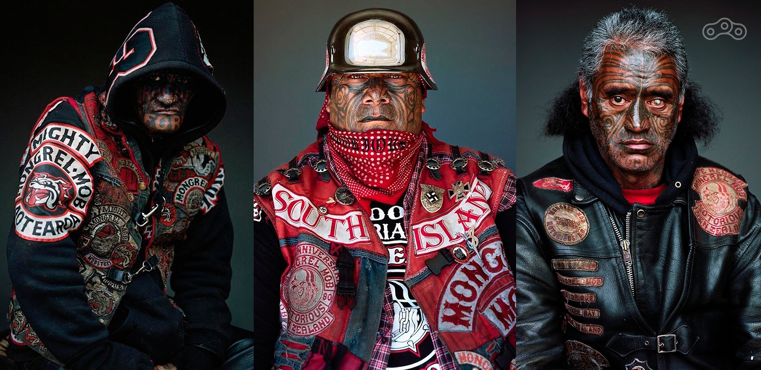 Пугающие парни на фото – члены новозеландского outlaw-мотоклуба Mighty Mongrel Mob. Фото – Vice