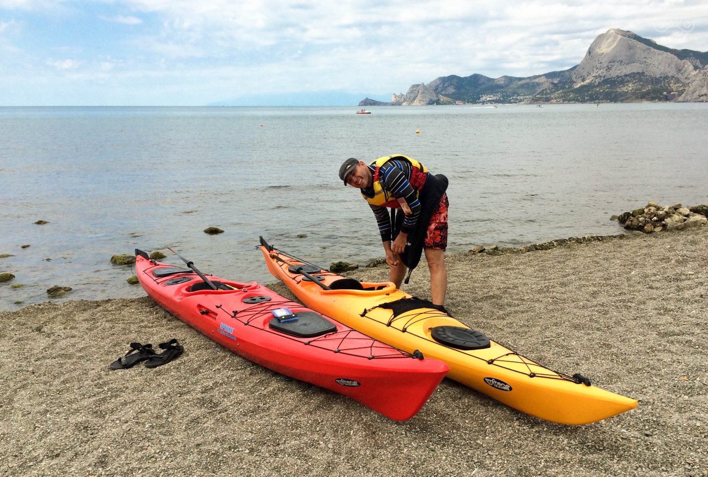 дошли на каяках до пляжа Рыбачий